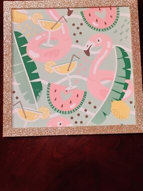 Pink Flamingo & Watermelon Tropical Wall Art